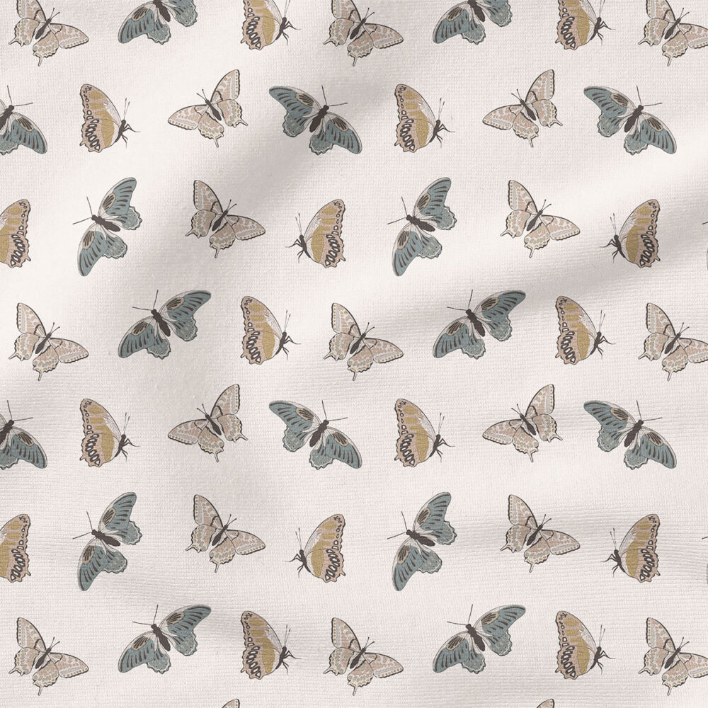 Fly Away Home (Pearl) | Spring, Insects Fabric Design | Blue Dahlia Studio